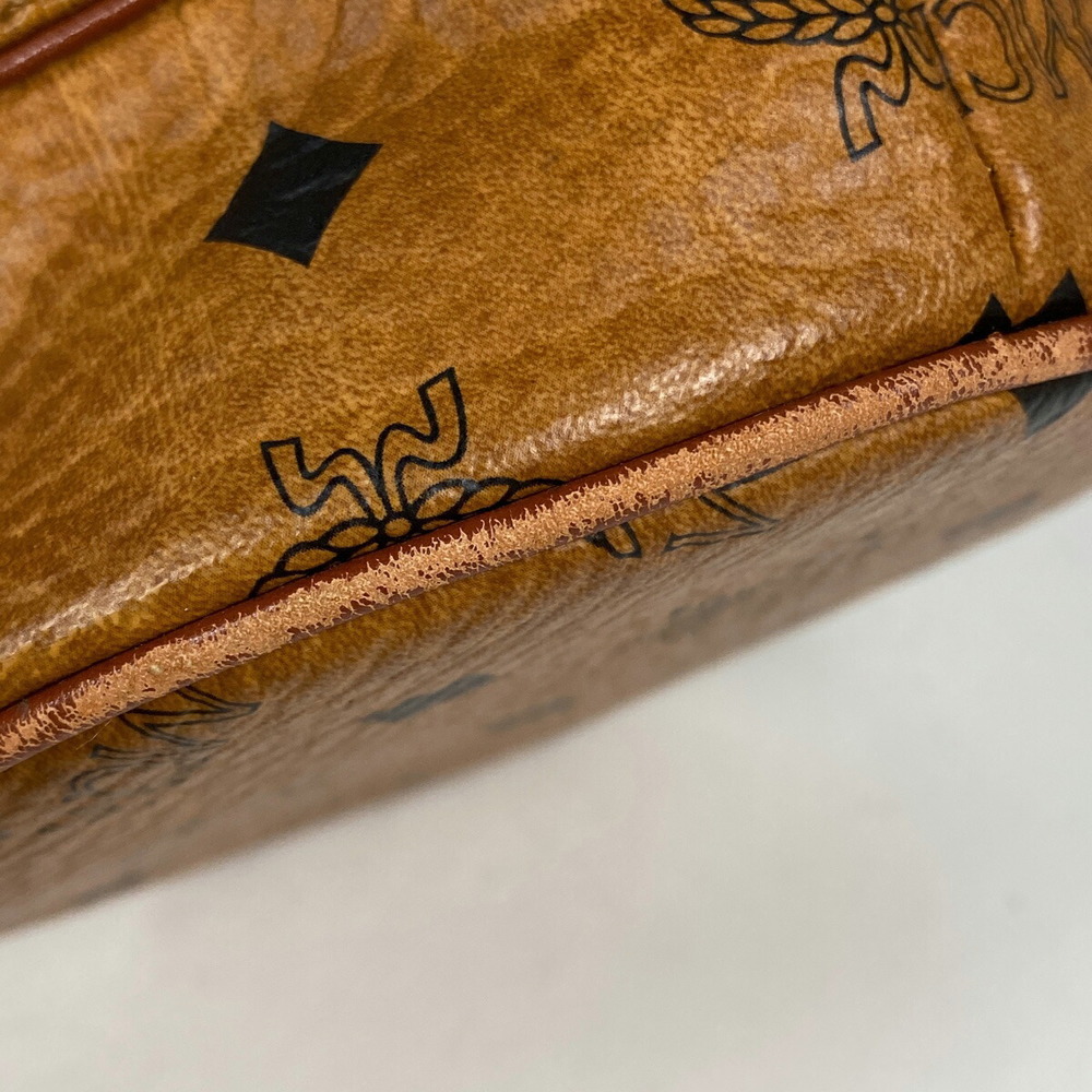 Mcm Logogram Drawstring Brown Leather Bag Shoulde… - image 1